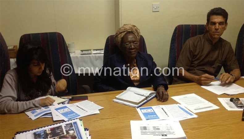 L-R Hathi, Were and Meguid at themedia briefing on Sunday