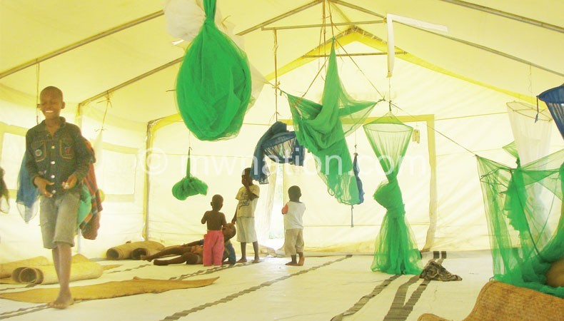 Mosquito nets provide protection from malaria