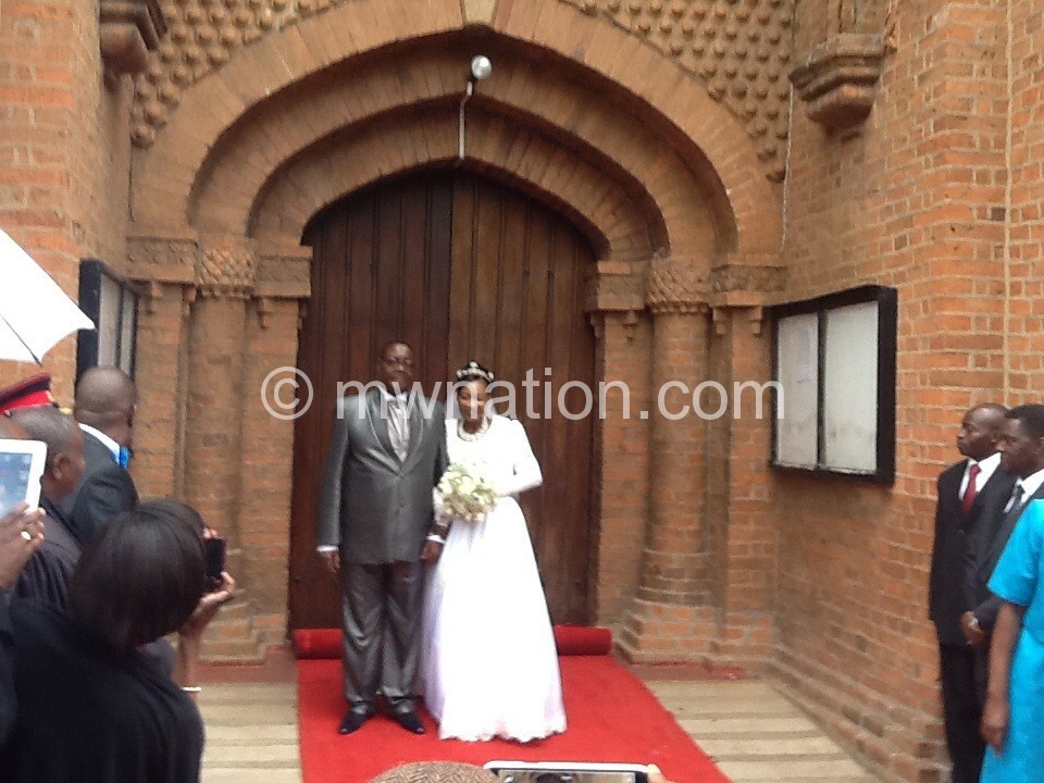 Newly married: Prof Peter and  Gertrude Mutharika