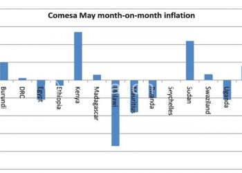 Bar graph indicating inflation rate