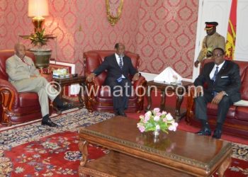 Mutharika, Mogae and Chissano during the meeting on Thursday