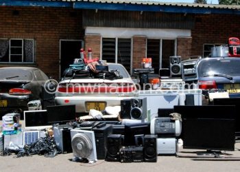 Some of the stolen but recovered vehicles and goods