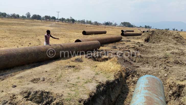 The stalled irrigation project in Mangochi