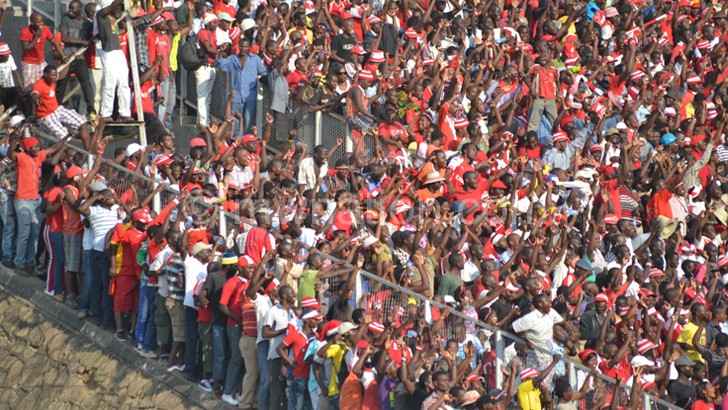 A cross section of fans watching a previous match
