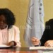 Malata (L) and Dougill during the MoU signing