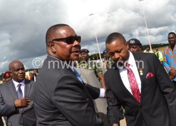 Mutharika (L) and Chilima have not been seeing eye to eye lately
