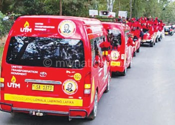 A fleet of UTM vehicles: The movement says it is funded by well-wishers