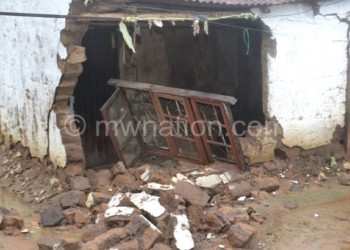 One of the houses that have collapsed in Bangwe Township