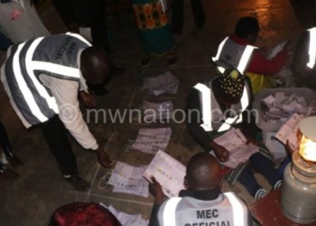 Vote counting in progress at Chankhanga in Kasungu