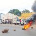Tyres burn during a recent minibus drivers’ strike against capacity restrictions