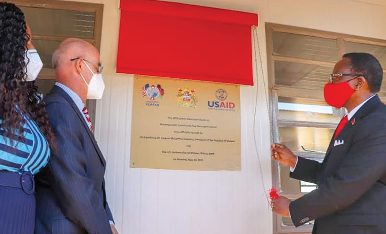 Chakwera and former US Ambassador Robert Scott officially launch the project in Mzuzu in May