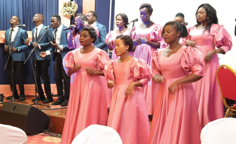 The Great Angels Choir perform during the event
