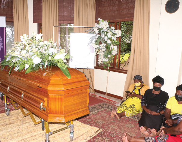 The remains of Anne lay in state on Tuesday in Area 3, Lilongwe