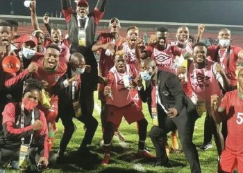 The Flames celebrate after beating Zimbabwe in the group stage