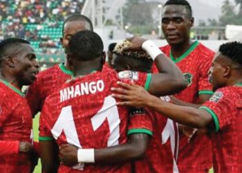 Flames players celebrate after holding Senegal