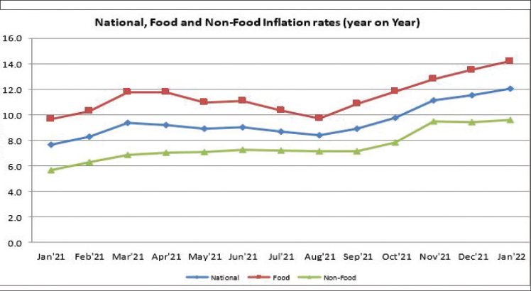 January inflation rate climbs to 12.1%—NSO