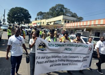 Civilians and police march in Blantyre on Thursday