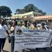 Civilians and police march in Blantyre on Thursday