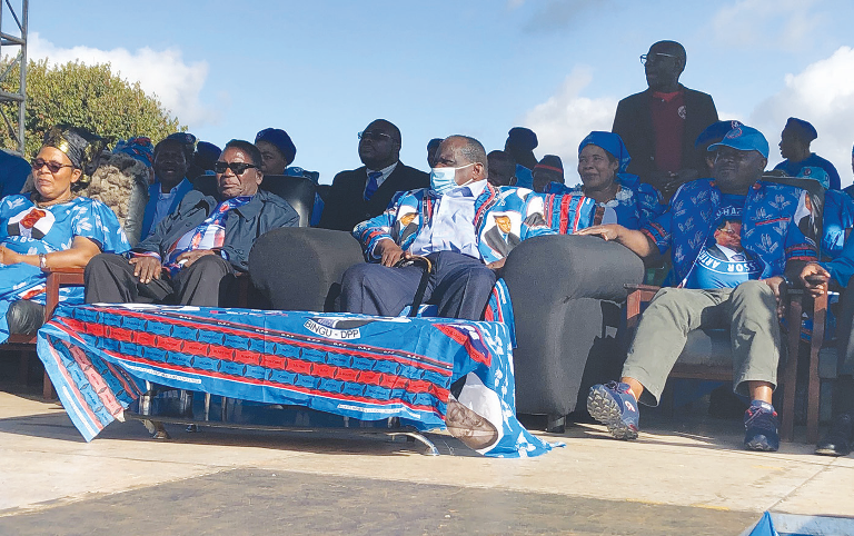 DPP officials follow proceedings during the rally